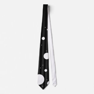 Cravate Rayures et pois noirs et blancs
