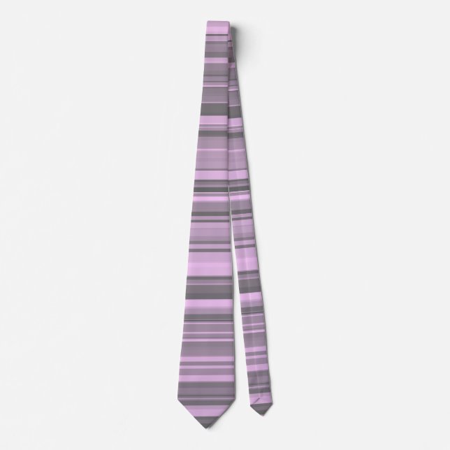 Cravate Rayures Gris Violet (Devant)