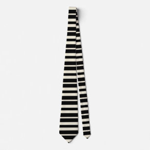Cravate Rayures horizontales minimalistes noir et blanc