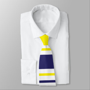 Cravate Rayures Jaune Bleu Rouge Motif