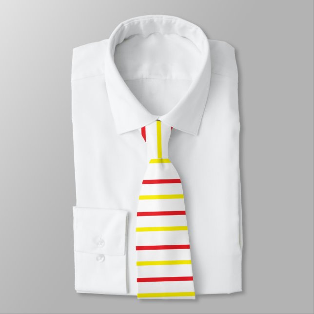 Cravate Rayures Jaunes Rouges (Attaché)