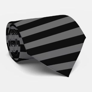 Cravate rayures noir et gris