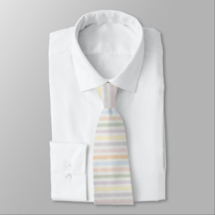 Cravate Rayures pastel aquarelle salée sur fond blanc nuag