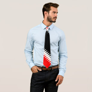 Cravate Rayures rouges et noires sur fond blanc