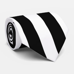 Cravate Rayures verticales larges noires et blanches simpl