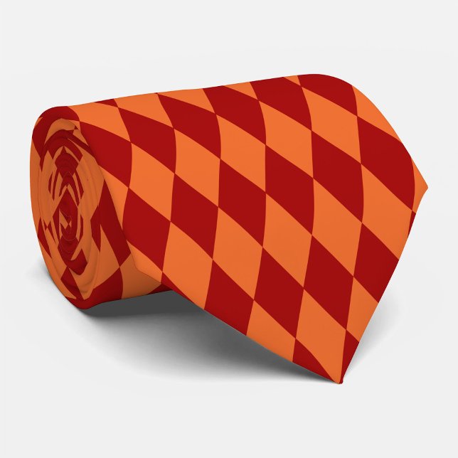 Cravate Red and Orange Harlequin Checkered Design  (Créateur téléchargé)
