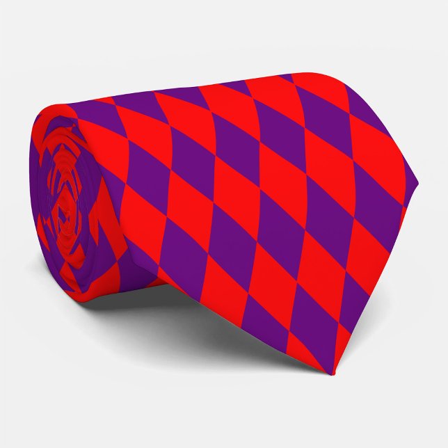 Cravate Red and Purple Harlequin Checkered Design  (Créateur téléchargé)