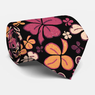 Cravate Red Black Lucky Shamrock Clover St Patrick`s Day