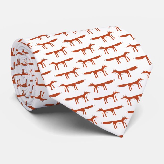 Cravate Red Fox Pattern (Roulé)