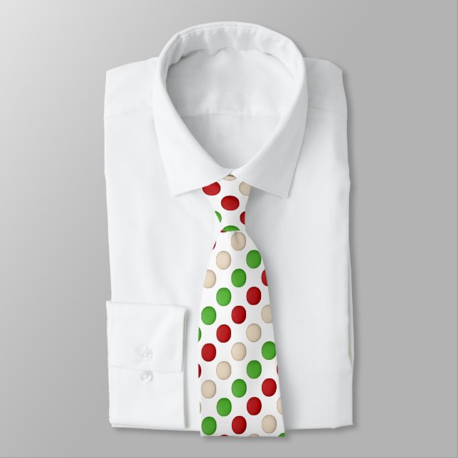 Cravate Red Green White Polka Dot (Attaché)