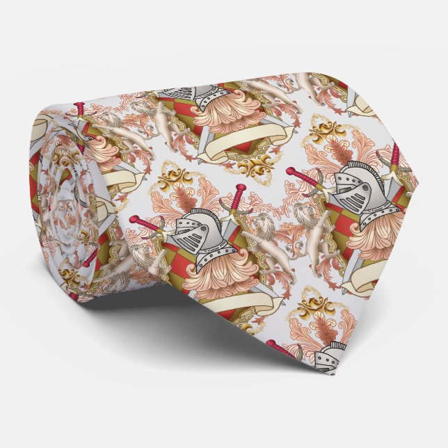 Cravate Red Knight Family Crest (Roulé)