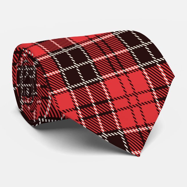 Cravate Red Tartan (Roulé)