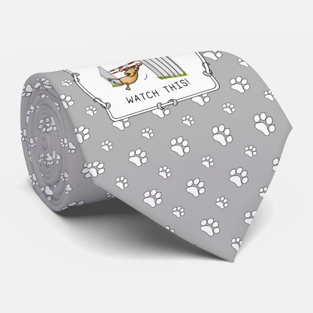 Cravate Regarde Ça ! Chien - agilité drôle balançoire chie (Roulé)