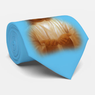 Cravate religieuse douce de satin de bleu de ciel