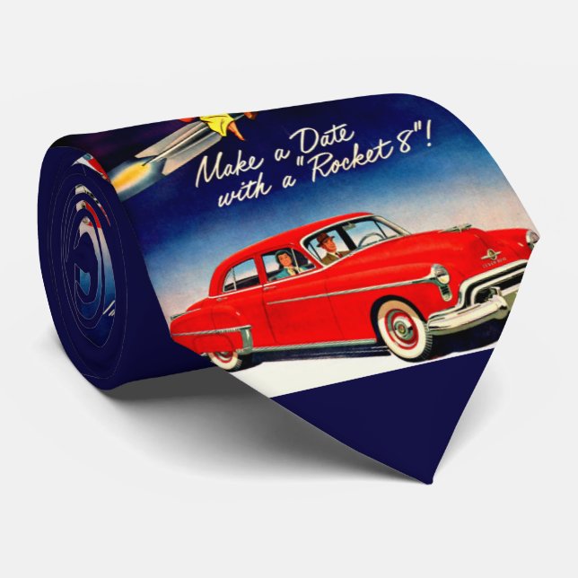 Cravate Rendez-vous dans les années 50 avec la Rocket 8  (Roulé)
