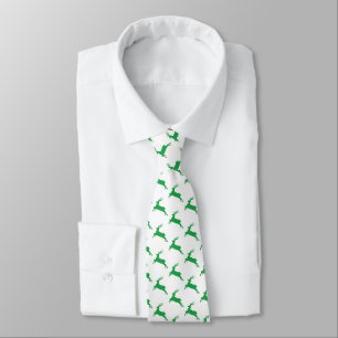 Cravate Rennes Vertes Sur Motif Blanc