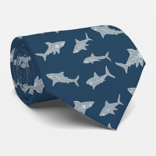 Cravate Requin Dans L'Océan Bleu Motif Abstrait Pour Homme