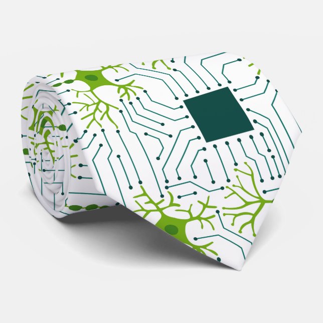 Cravate Réseau neuronal - Blanc (Roulé)