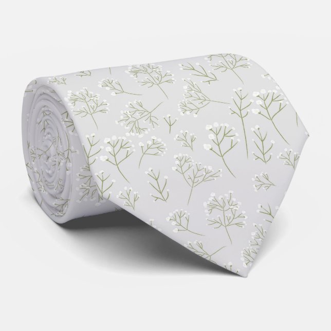Cravate Respiration de Bébé Blanche Florale Gypsophila (Roulé)