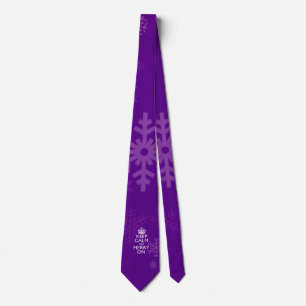 Cravate Restez Calme Et Joyeux Sur Le Violet