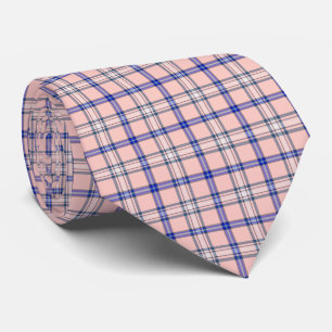 Cravate Rétro à Motif Carreaux Rose et Bleu