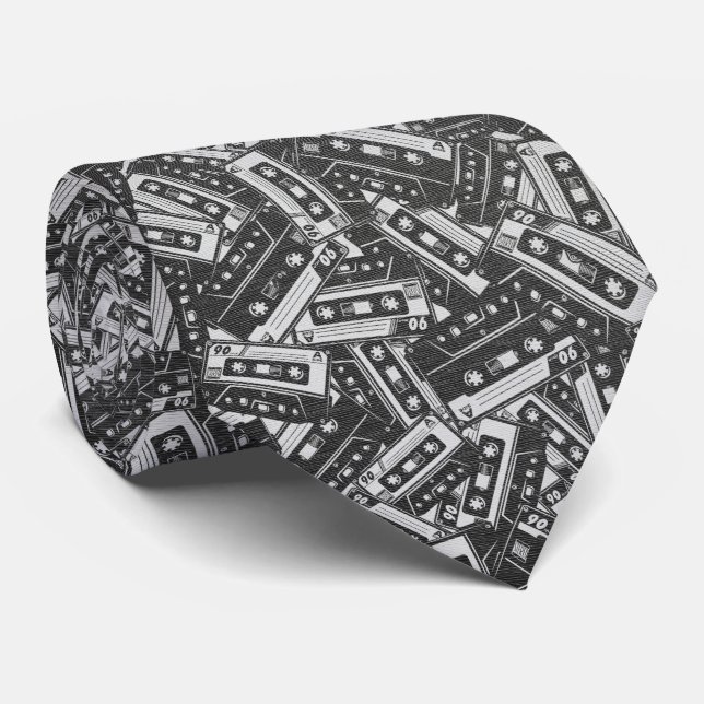 Cravate Retro Audio - Cassette Chaos (Roulé)