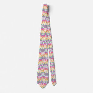 Cravate Retro Chevron Pastel Zig Zag Motif de bande