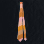 Cravate Retro Geometric Pink Orange Stripes Wedding<br><div class="desc">A modern striped tie in soft retro shades of pink, mustard, and tan. The warm palette gives it a timeless, mid-century feel—perfect for weddings, groomsmen, or festive holiday gatherings. A stylish choice for men who appreciate minimalist design with vintage-inspired color. Also makes a thoughtful gift for birthdays, Christmas, or special...</div>
