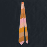 Cravate Retro Geometric Pink Orange Stripes Wedding<br><div class="desc">A modern striped tie in soft retro shades of pink, mustard, and tan. The warm palette gives it a timeless, mid-century feel—perfect for weddings, groomsmen, or festive holiday gatherings. A stylish choice for men who appreciate minimalist design with vintage-inspired color. Also makes a thoughtful gift for birthdays, Christmas, or special...</div>