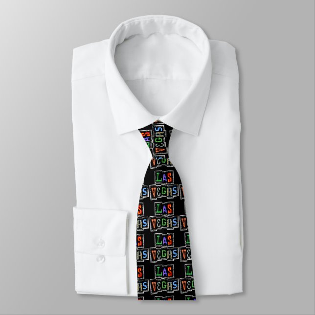 Cravate Rétro Las Vegas Néon (Attaché)