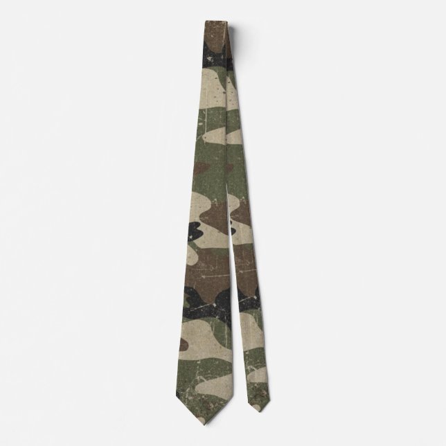 Cravate Retro Military Camouflage Pattern (Devant)