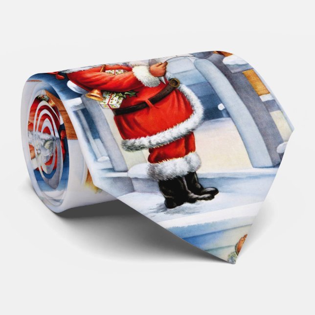 Cravate Retro Noël Vacances Père Noël / Amusant (Roulé)