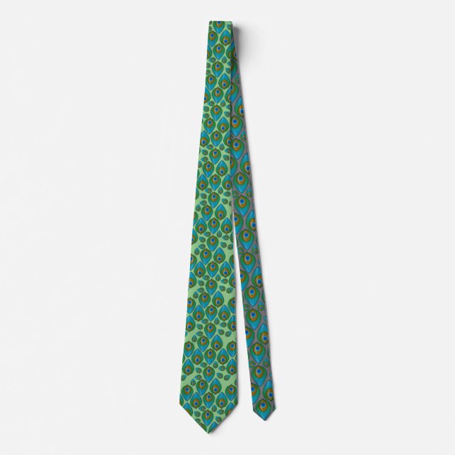 Cravate Retro Peacock Pattern Neck Tie (Devant)