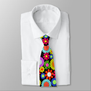 Cravate Retro printemps hippie fleur pouvoir