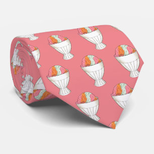 Cravate Retro Rainbow Sherbet Crème de glace Dessert Coral