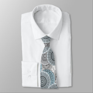 Cravate Rétro, rétro motif, bleu et gris, élégant