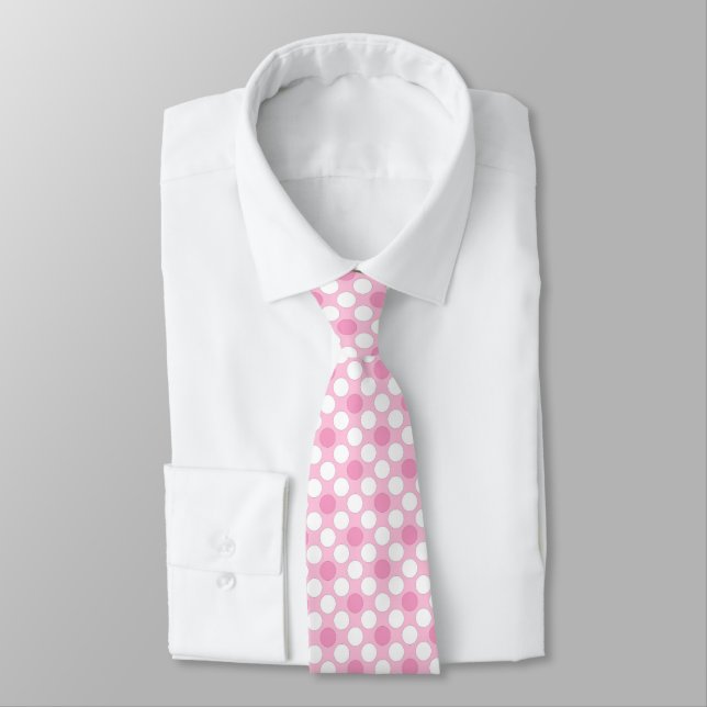 Cravate Rétro rose pois (Attaché)