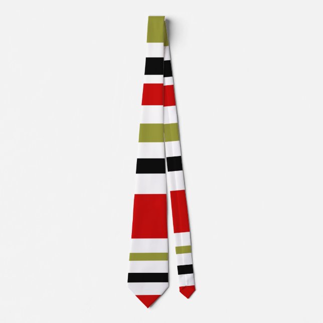 Cravate retro stripe in red (Devant)