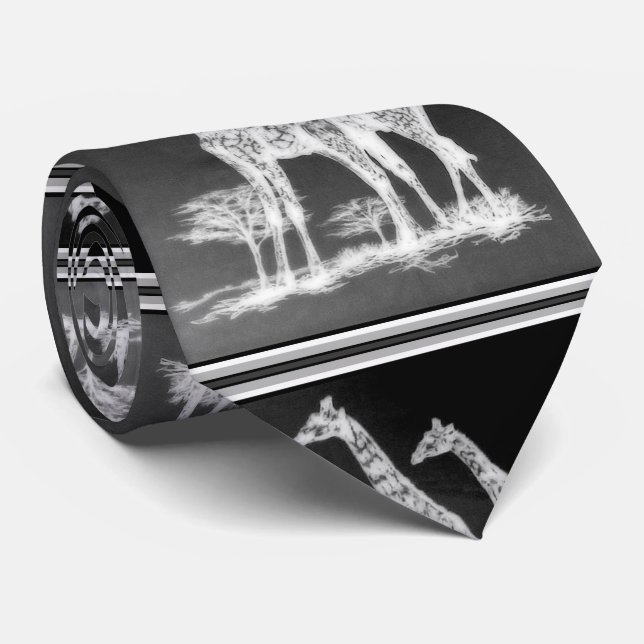 Cravate Rétros girafes africaines rares dans conception (Roulé)