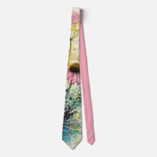 Cravate Rêve Aquatique Floral Vibrant