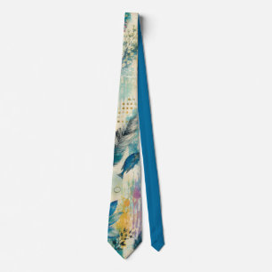 Cravate Rêve Aquatique Floral Vibrant