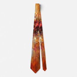 Cravate Rhapsodie florale ambre abstraite