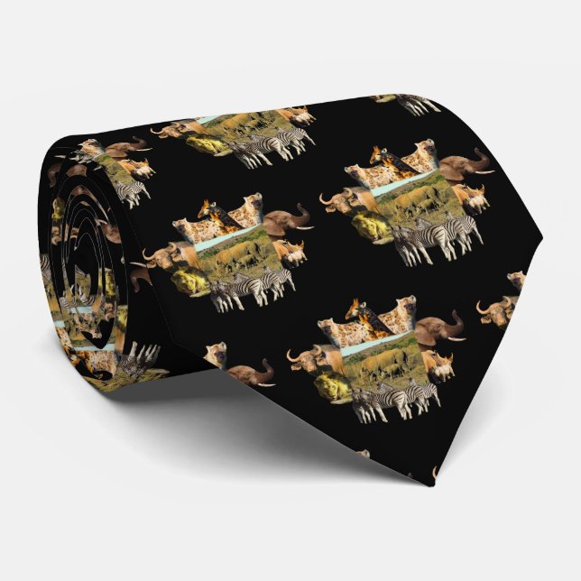 Cravate Rhino Reeds Wildlife Frame Neck Tie (Roulé)