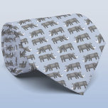Cravate Rhinoceros<br><div class="desc">Un motif de rhinocéros amusant sur un arrière - plan bleu, parfait pour les amateurs d'animaux et de faune partout. Art original de Nic Squirrell.</div>