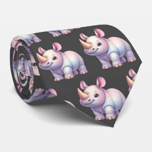 Cravate Rhinocéros Rhinocéros Rhinocéros Kawaii Mignon Cra