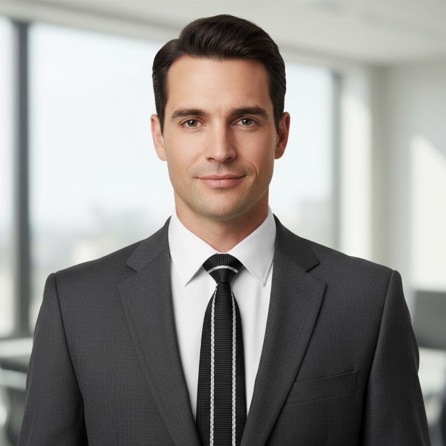 Cravate Robe classique rayée noir et blanc (Créateur téléchargé)