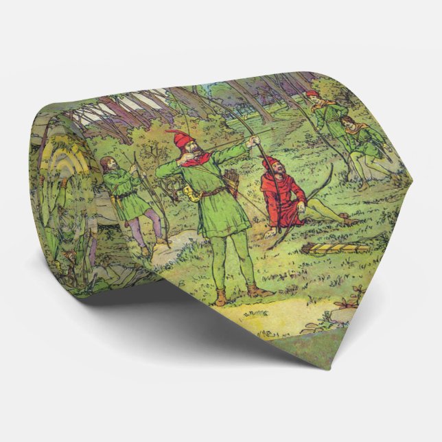 Cravate Robin des Bois dans la forêt  (Roulé)