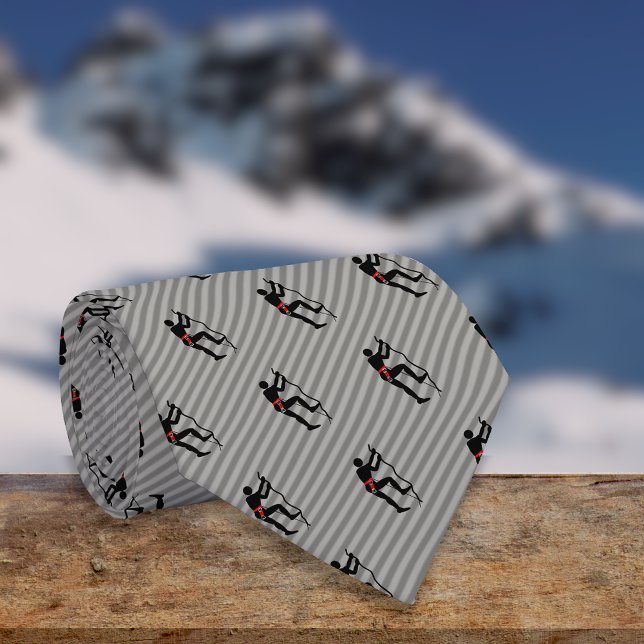 Cravate Rock Climber Scaling Mountain Face Logo sur Stripe (Créateur téléchargé)