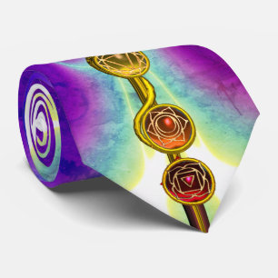 CRAVATE RODE D'ASCLEPIUS 7 CHAKRAS, YOGA, ÉNERGIE SPIRITUE