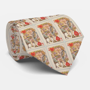 Cravate Roi vintage de la carte de jeu de coeurs (1889)